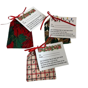 Handcrafted Christmas Fabric Gift Bags with‎ Gift Tags